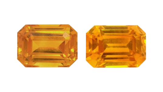 Natural Orange Sapphire Matching Pair 4.04 Carats