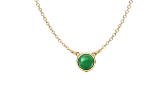 Yard Pendant in Yellow Gold with Green Nephrite Jade