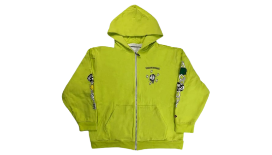 Link Zip Up Hoodie - Lime Green