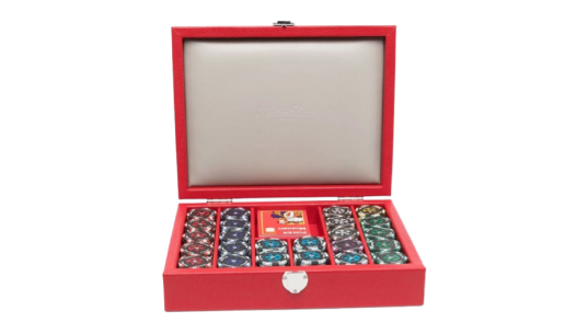 Leather Poker Set - Bright Red/Multicolor
