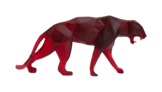 Small Wild Panther Figurine - Red
